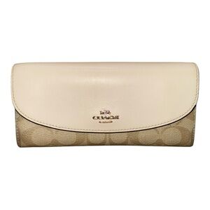 Coach Cream and Tan Wallet